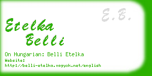 etelka belli business card